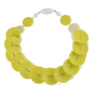 Angela Caputi Banana and Citrus Textured Resin Choker Necklace For Sale