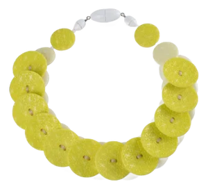 Angela Caputi Banana and Citrus Textured Resin Choker Necklace