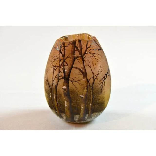 Glass Vaso Winter Landscape by Jean Daum for Daum, 1890s For Sale - Image 7 of 7