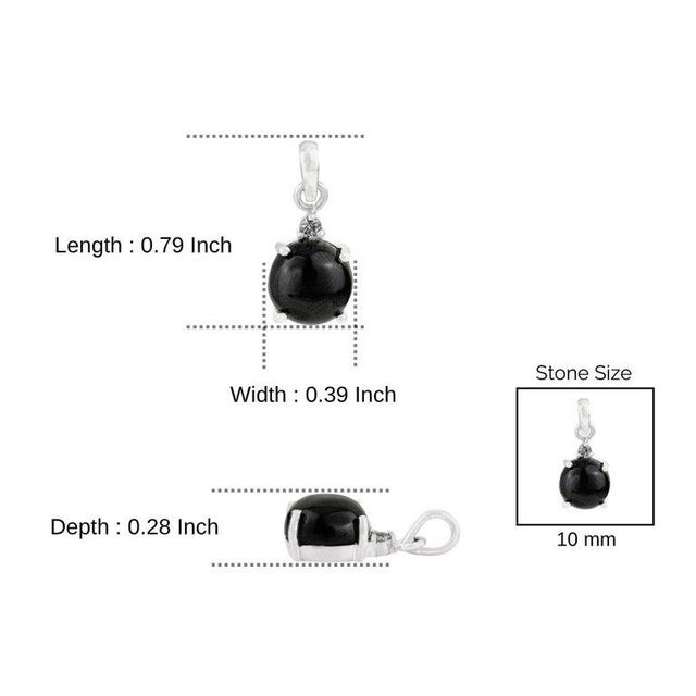 5.71 Ct Single Stone Black Star & Zircon Classic Drop Pendant For Sale - Image 10 of 12