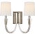 Thomas O'Brien for Visual Comfort Signature Vivian Double Sconce in Polished Nickel with Linen Shades For Sale