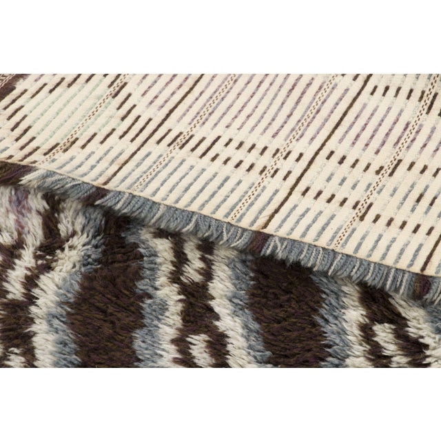 Textile Vintage Swedish Rya Wool Rug in Diamond Design by Rug & Kilim, 1950-1959 For Sale - Image 7 of 8