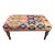 Orange Printed Rug Fabric Upholstered Piano Bench For Sale