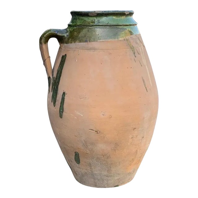 Vintage Turkish Terracotta Oil Jar For Sale