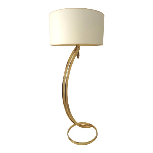 Midcentury Brass Arch Lamp For Sale