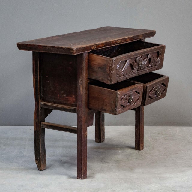 Antique Chinese Early 1900s Old Red Lacquer Altar Table For Sale - Image 4 of 12