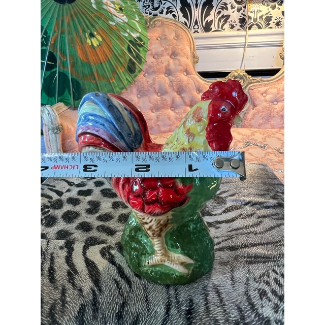 Up for consideration is a beautiful vintage small hand painted ceramic rooster salt shaker. This would look lovely in your...