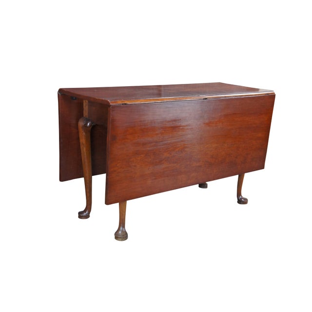 Traditional Antique 18th C. George III Solid Cherry Drop Leaf Dining Breakfast Table Console For Sale - Image 3 of 14