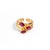 Trio Ruby Gemstone & Gold Stylish Adjustable Cocktail Ring For Sale In Miami - Image 6 of 6