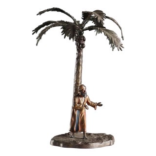 Oriental Man with Turban Sculpture in Metal For Sale