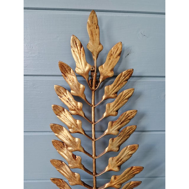 Metal Hollywood Regency Italian Wall Sconces in Gilt Metal, 1970s, Set of 2 For Sale - Image 7 of 13