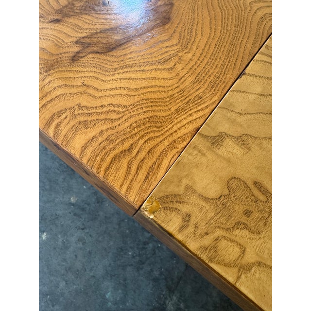Mid-Century Milo Baughman Style Burl Wood Parsons Extension Dining Table by Lane For Sale - Image 15 of 15