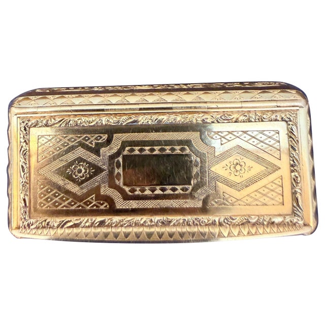 Gold Utility Box 22 Karat Gold 130 Gm, Gorgeous 1870's French gold ribbed box For Sale - Image 15 of 18