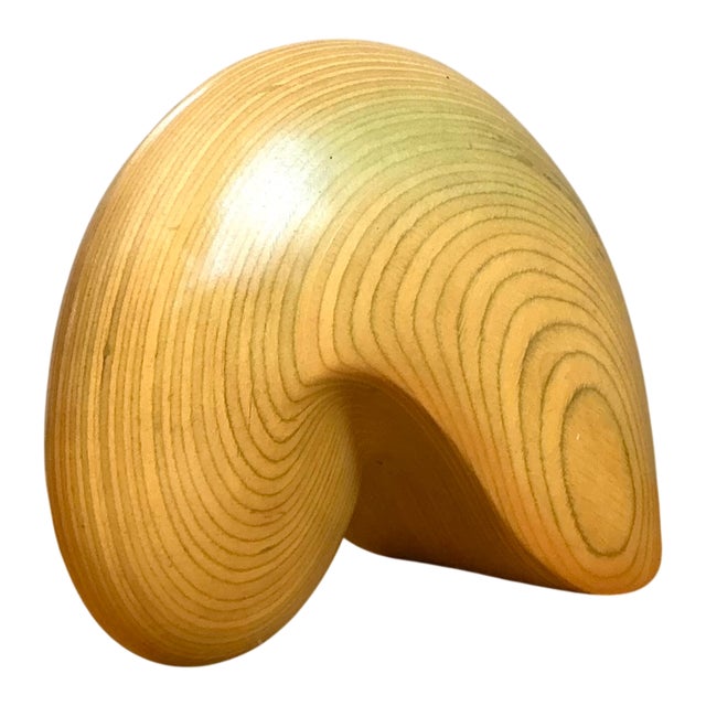 Contemporary Vintage Abstract Wood Nautilus Shell Sculpture For Sale - Image 3 of 12