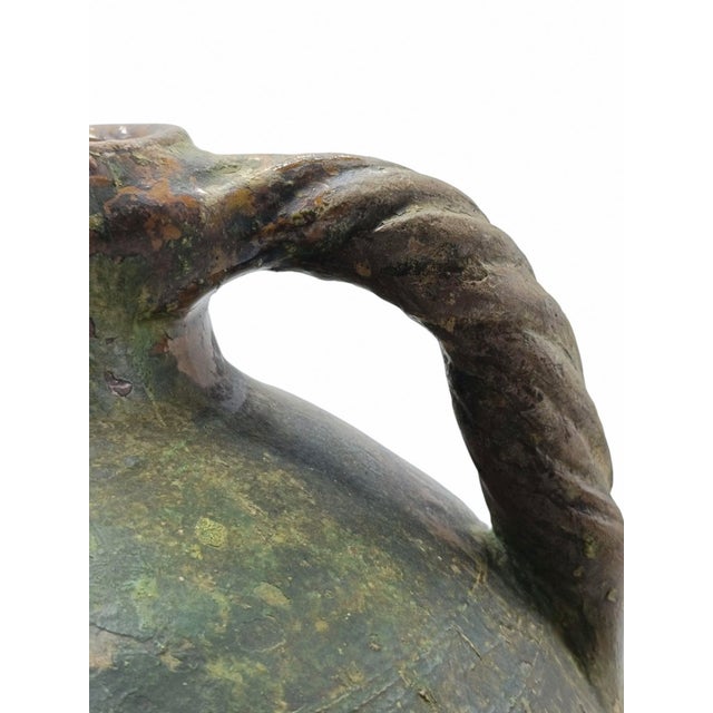 Ceramic Glazed Terracotta Jar with Twisted Handles, Italy, 1890s For Sale - Image 7 of 10