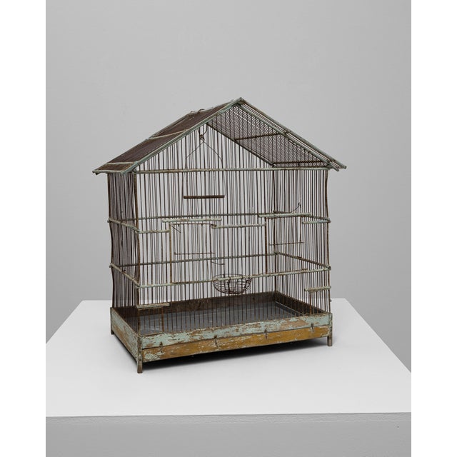 Rustic 20th Century French Metal Bird Cage For Sale - Image 3 of 18