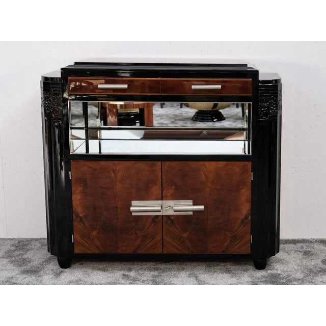 Art Deco Buffet with Mirrored Shelf Compartment, 1930s For Sale - Image 4 of 17