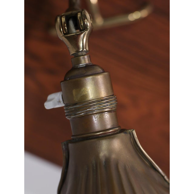 Metal Art Deco Brass Shell Table Lamp, France, 1920s For Sale - Image 7 of 8