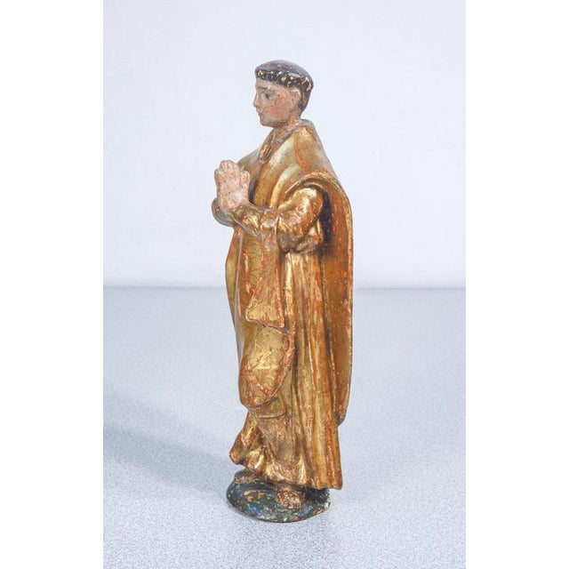 Italian Artist, Sculptures of Religious Saints. 1700, Wood and Gold For Sale - Image 17 of 18