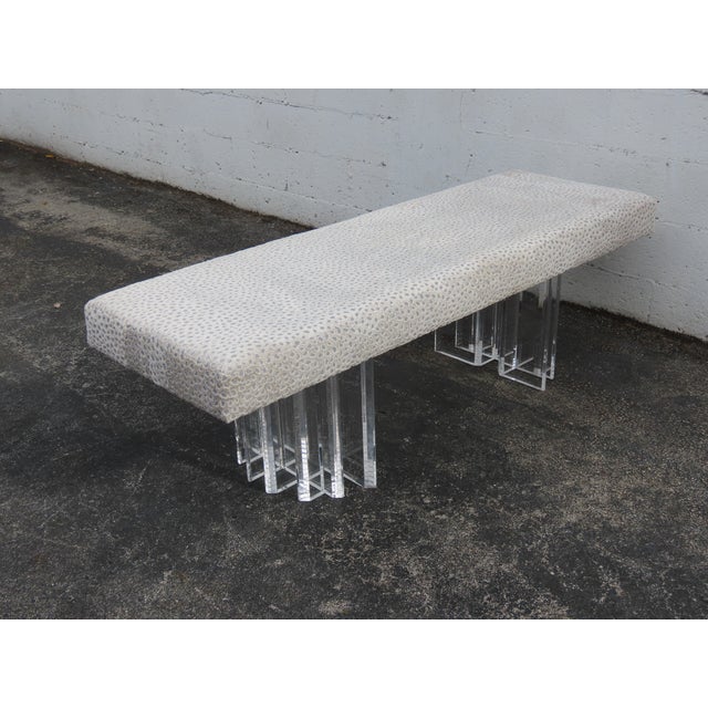 Mid Century Modern Long Lucite End of the Bed Dining Table Bench 6374 For Sale - Image 15 of 18