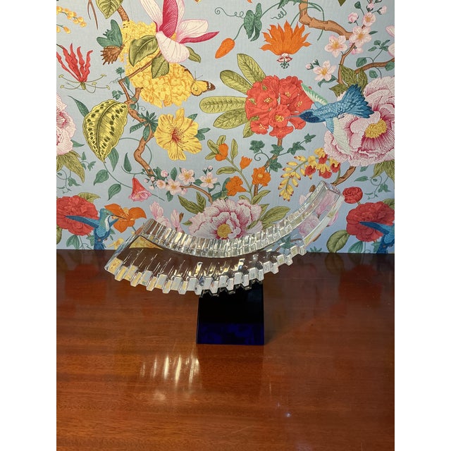 Striking Baccarat Crystal sculpture by Thomas Bastide. Crafted in France from finely cut crystal, the piece features bold...