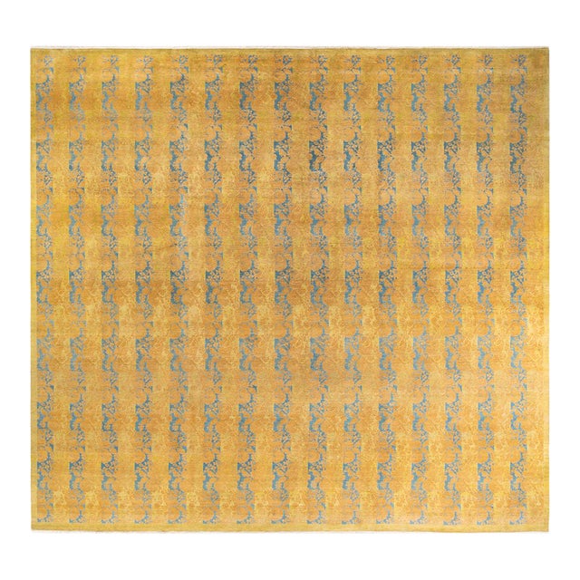 Mogul Hand-Knotted Area Rug - Green, 11' 9" x 12' 3" For Sale