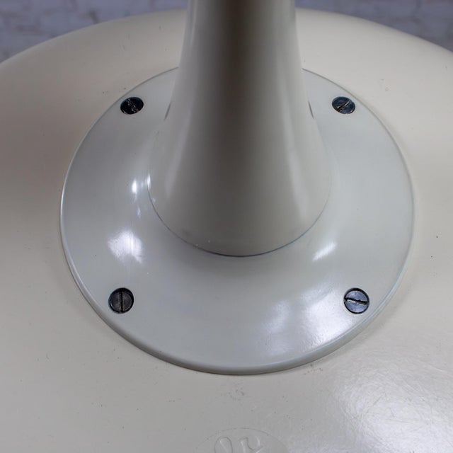 Mid-20th Century MCM Burke Tulip Side Chair No 115 White Shell Round Stationary Base & Black Cushion For Sale - Image 11 of 14