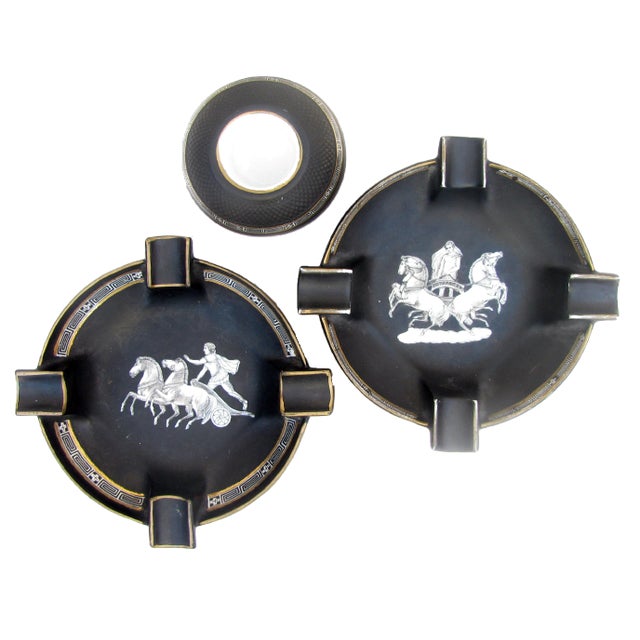 Classical Revival Style Ashtrays & Match Striker, Set of 3 For Sale - Image 9 of 9