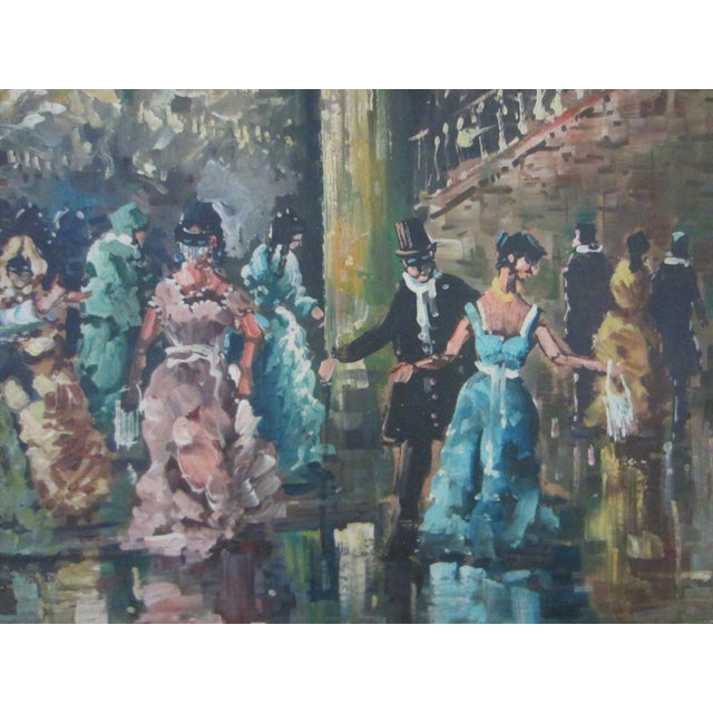 Textile Masquerade Ball Impressionist Oil on Canvas Signed Bonini, Framed For Sale - Image 7 of 14