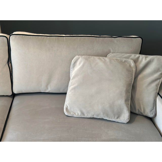 Interior Define Interior Define James Sofa With Contrast Pipping and Matching Ottoman For Sale - Image 4 of 7