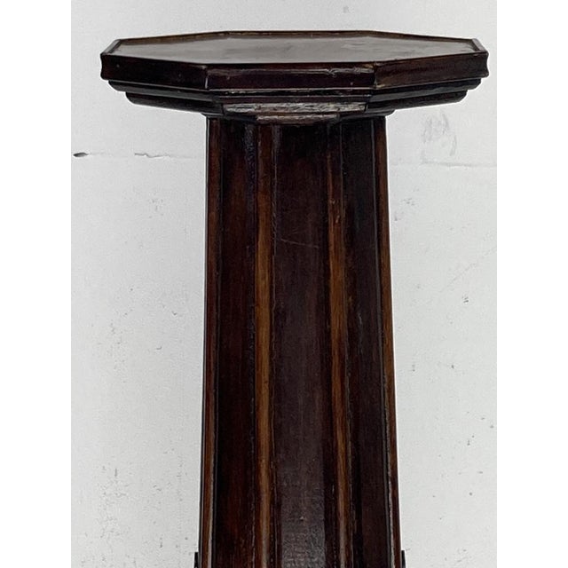 Brown Art Deco Dutch Amsterdam School Pedestal, 1920s For Sale - Image 8 of 15
