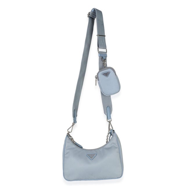 Blue Blue Nylon Saffiano Leather Re-Edition 2005 For Sale - Image 8 of 9