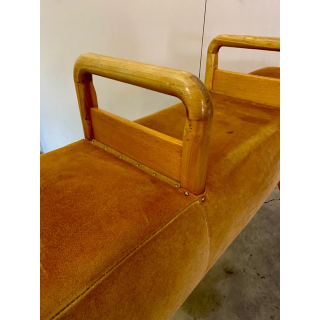 Brown Vintage Gymnastic Pommel Horse, Danish, Suede, Pine, Athletic, Vaulting, c.1960 For Sale - Image 8 of 9
