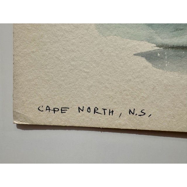 Henry Emil Salloch Original Watercolor on Paper Cape North, Ns, Canada. 1953. For Sale - Image 4 of 7