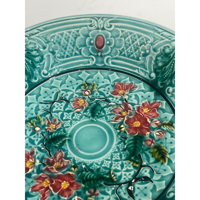 1900s Majolica Footed Bowl by Villeroy & Boch, Jugendstil / Art Nouveau For Sale In West Palm - Image 6 of 10