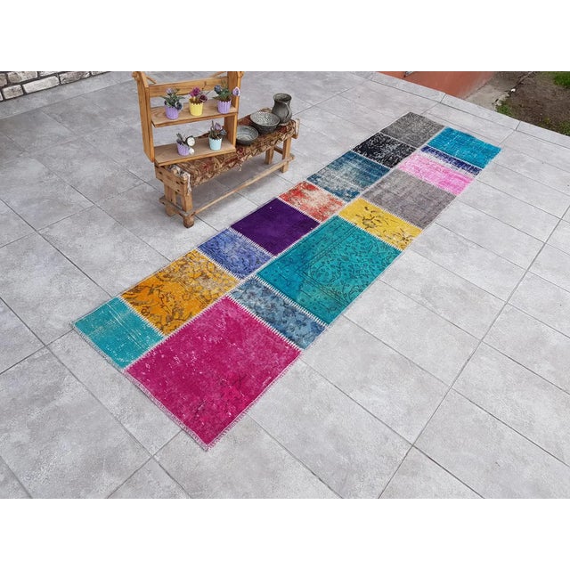 Ethnic Vintage Oushak Runner For Sale - Image 9 of 10