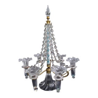 Late 19th Century Rare Large Gilt Bronze Blown Glass Blue Swirl Epergne by Stevens & Williams For Sale