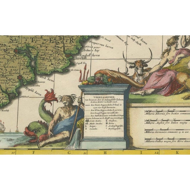 Hand-Colored Hibernia Regnum Map with Provinces of Ireland by Carel Allard, 1700 For Sale - Image 6 of 11