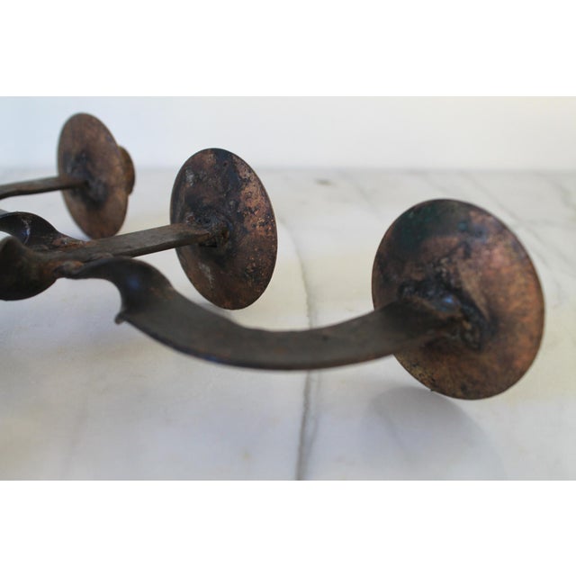 Vintage Brutalist Mid-Century Wrought Iron Candelabra For Sale - Image 10 of 10