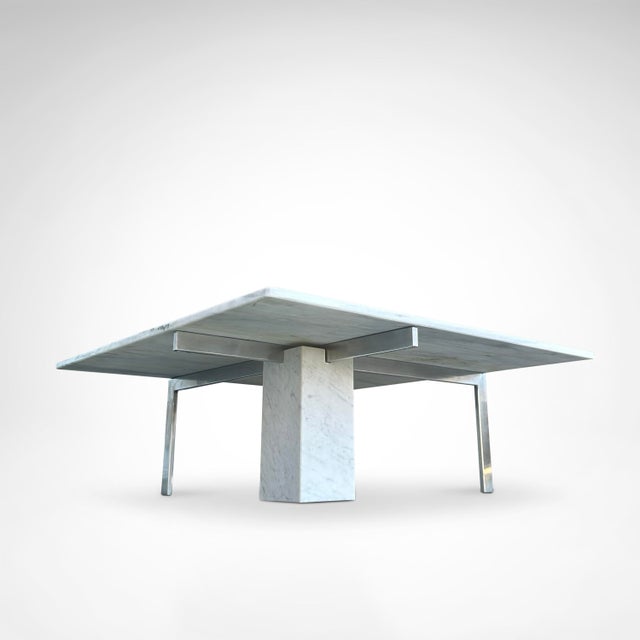 Gray KW1 Metal and Marble Coffee Table by Hank Kwint for Metaform, 1980s For Sale - Image 8 of 9