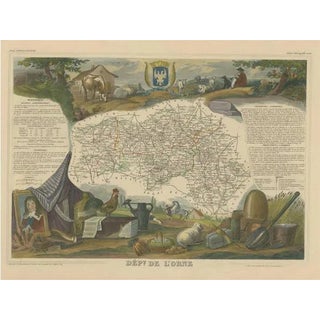 Antique Map of the Department of Orne For Sale