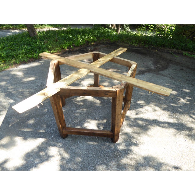 Early American Chestnut Country Tbl. Seats 8 -10 For Sale - Image 9 of 9