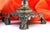 Metal Square Silver Candlesticks with Turned Shafts, Engraved Reliefs and Claw-Shaped Feet, Set of 2 For Sale - Image 7 of 8