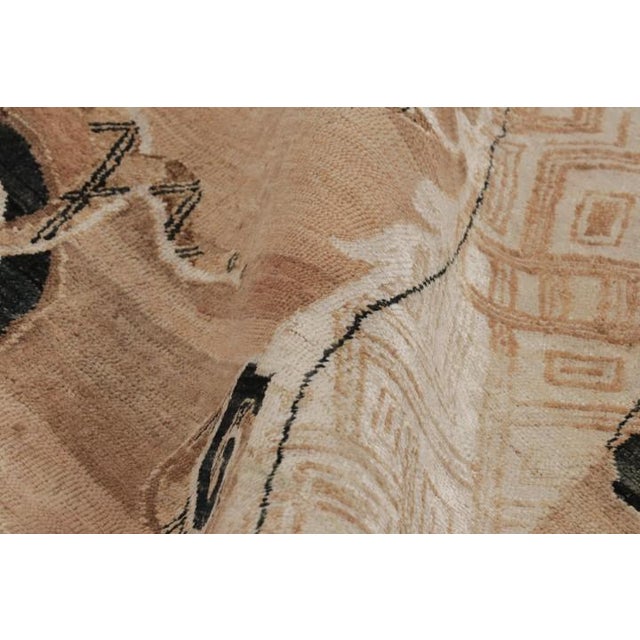 Textile Rug & Kilim’s Chinese Inspired Dragon Rug, Pictorial in Sand and Earth Tones For Sale - Image 7 of 8