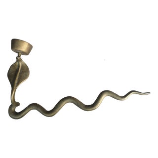 Gold Snake Wall Candleholder, 1970s For Sale