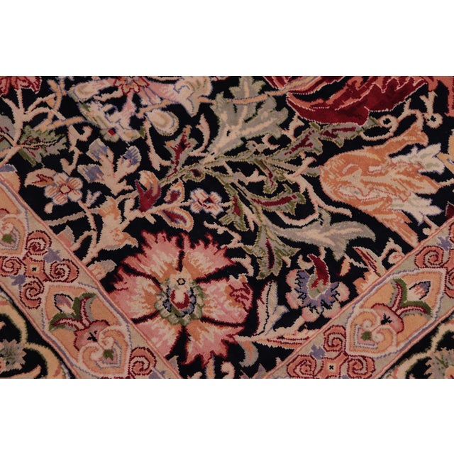 Shabby Chic Willaim Morris Design Black/Black Wool Rug - 9'0'' X 12'2'' For Sale - Image 4 of 10