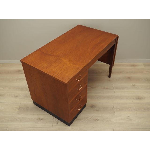 Orange Vintage Danish Teak Desk, 1970s For Sale - Image 8 of 16