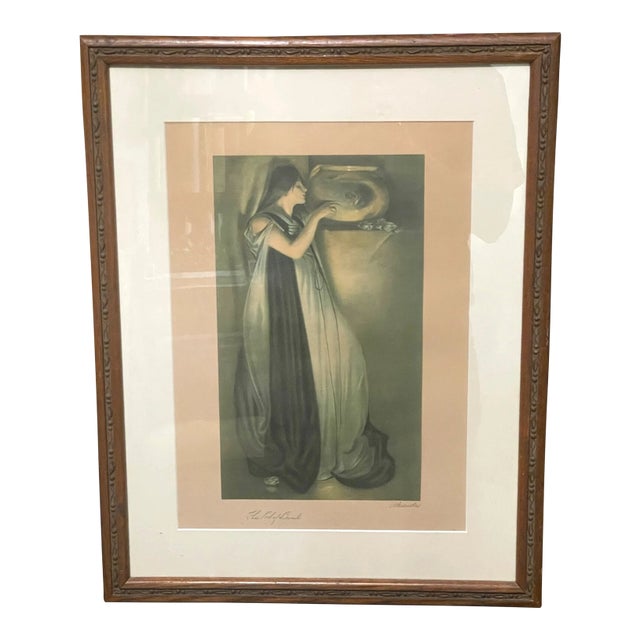 Signed - John W. Alexander - The Pot of Basil - Art Nouveau 1800s Lithograph For Sale