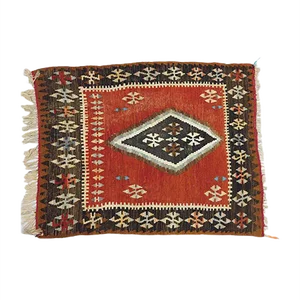 Vintage Turkish Shabby Wool Tribal Kilim Rug 130x97cm