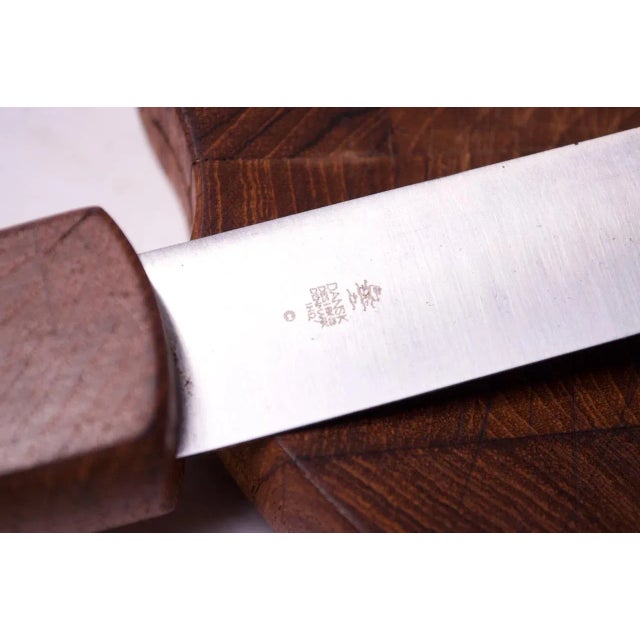 Early Jens Quistgaard for Dansk Staved Teak Cutting Board With Knife For Sale - Image 11 of 13